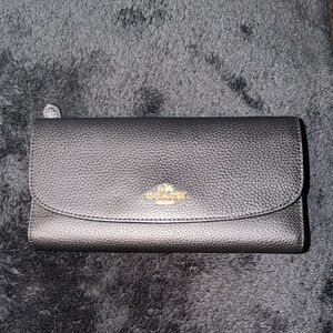 Coach Black Pebbled Leather Wallet